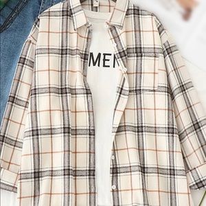 Fannel- Ivory/Charcoal